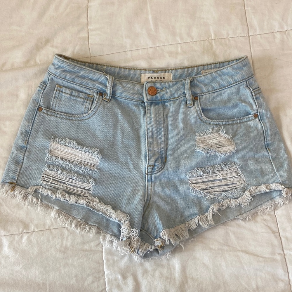 light blue pacsun denim shorts